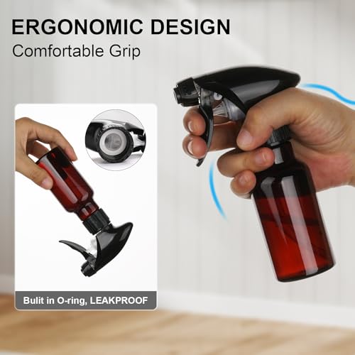 Spray Bottles 4oz/120ml Plastic Small Spray Bottle for Hair Mist/Stream Spraying Heavy Duty Empty Water Spray Bottles for Cleaning Solutions, Plants 2 Pack (Brown) - color: Brown