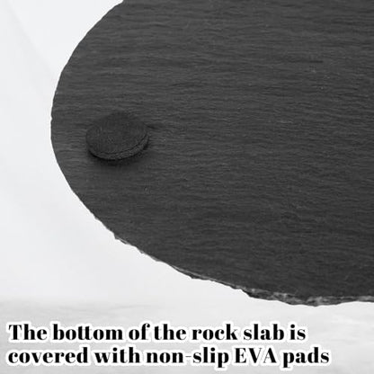 Reptile Basking Platform 5.9x5.9 inch Natural Rock Food Bowl Dish Tortoise Habitat Accessories Habitat Decor for Lizard Crested Gecko Bearded Dragon Turtle Reptiles Tank