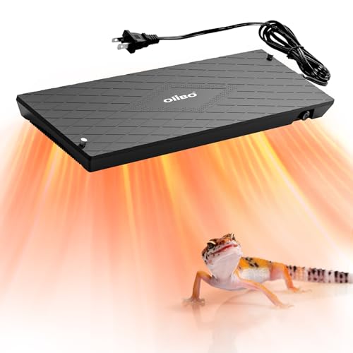 Reptile Heat Panel Adjustable Temperature 60W Reptile Heater for Terrariums, Energy Efficient & Non-Light Reptiles Heating Plate for Snakes,Crested Gecko,Leopard,Turtles
