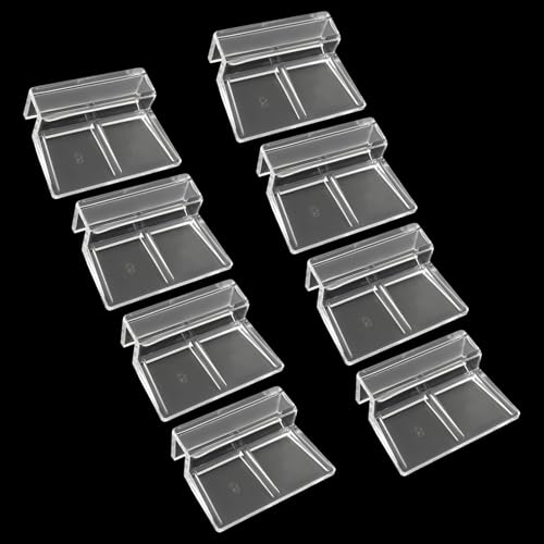 Murtenze 8 PCS Aquarium Lid Clips, 8mm Clear Acrylic Fish Tank Holder Support Clamps for Rimless Aquariums - size: 8mm