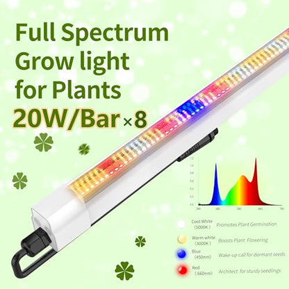 FARMLITE Grow Lights for Indoor Plants Full Spectrum Grow Light Strips for Indoor Plants Grow Lamp Led Seeding Grow Light (8 Pack) - size: 8 Pack
