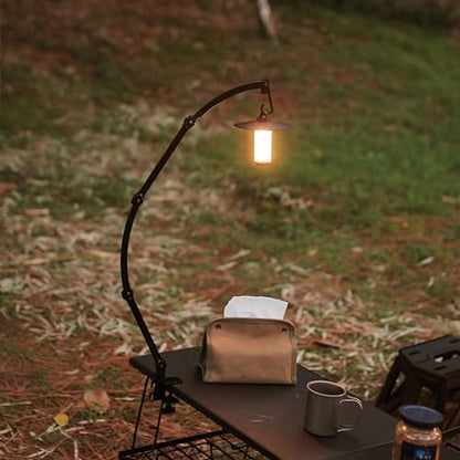 Collapsible Lantern Stand for Camping Heat lamp Holder Portable lamp Holder Camping lamp Accessories Camping Equipment Camping Essentials Reptile Heat lamp Holder (360°Swing arm)