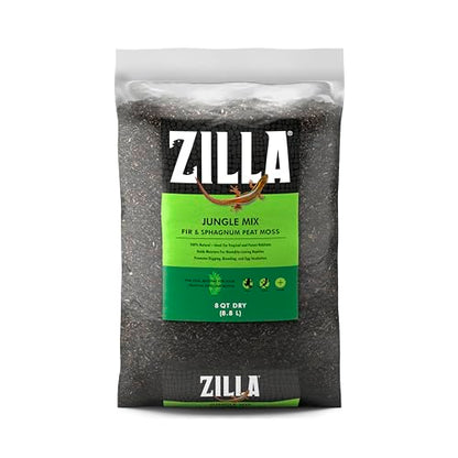 Zilla Pet Reptile Terrarium Substrate Bedding, Jungle Mix, for Frogs, Rainforest Geckos, Toads and Snakes, 8 Quart - size: 8 Quarts (Pack of 1)