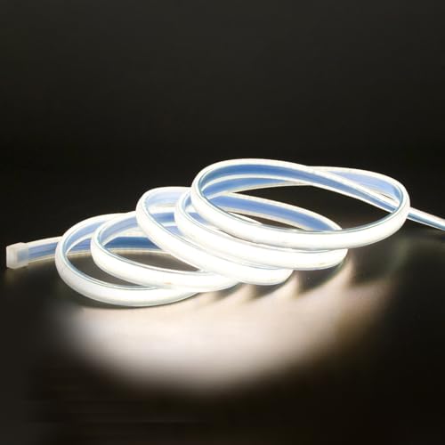 LED Strip Lights AC 110v Plug-in Flexible LED Rope Lights 5 Meters 4000K White Waterproof Cuttable Under Cabinet Lighting for Bedroom Outdoor Indoor Garden(White, 16.4ft) - color: White 4000K, size: 16.4ft
