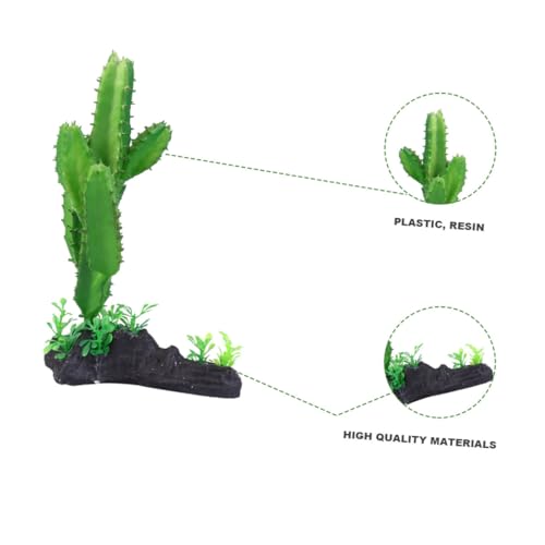 IMIKEYA Artificial Cactus Aquarium Plant Decoration Simulation Underwater Plastic Plant for Fish Tank for Aquarium Décor and Reptile Terrarium