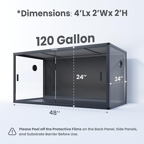 Phailozoo 120 Gallon Reptile Terrarium with 48" Spacer Cabinet, Only for Phailozoo 85/120 Gallon Reptile Enclosure, Reptile & Amphibian Enclosure Terrarium Stand, 48"x 24" x 10"