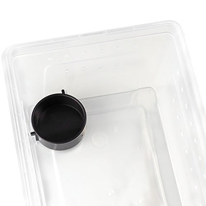 OMEM Portable Reptile Terrarium Habitat for Mini Pet Houses Breathable Holes Stackable Container (2PCS-M) - size: 2PCS-Clear-M