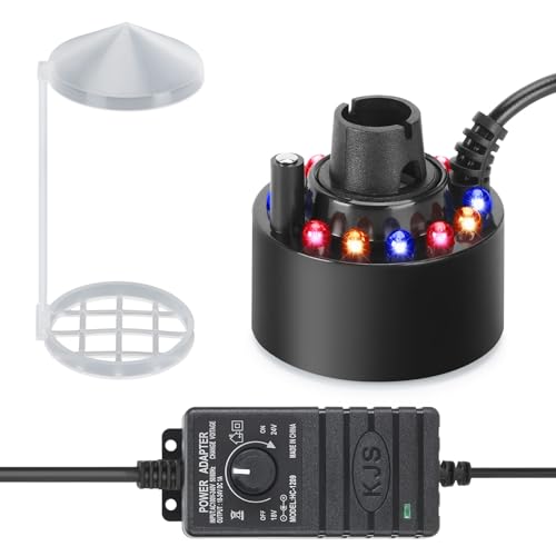 FITNATE 350ml/H Mist Maker Fogger,12 LED Color Ultrasonic Fogger, with Adjustable Fog Controller,Perfect for Water Feature, Halloween and Other Holiday Decorations - color: Sliver