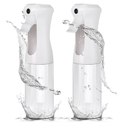 Aquableu Spray Bottle for Hair – Continuous Mist Spray Bottle for Hair Care, Styling, Cleaning, Plants, Pets & Essential Oils (Pack of 2 - Clear, 6.76oz/200ml) - color: Clear - Pack of 2