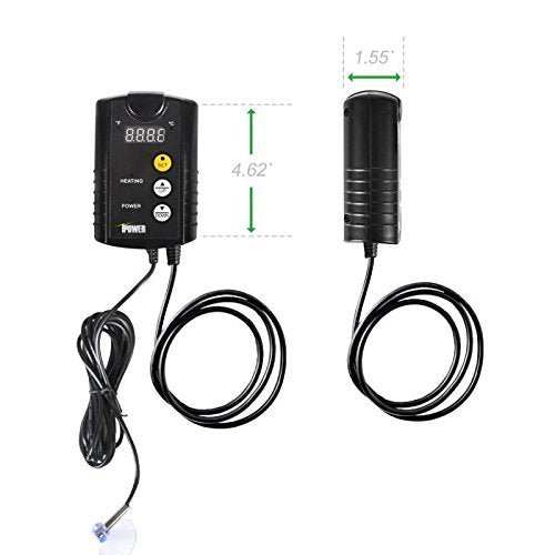 iPower GLHTMTCONTROL 40-108 Degrees Fahrenheit Digital Heat Mat Thermostat Controller for Seed Rooting Germination Reptiles, Fermentation and Brewing, 1000W-Black, Black - size: 1000W-Black, style: 1 Pack