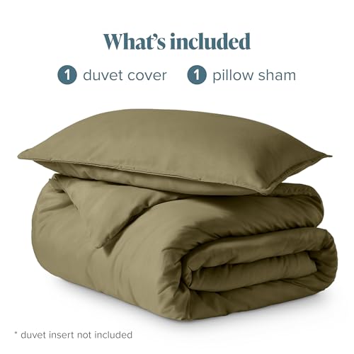 Bare Home Bedding Duvet Cover Extra Long Size - Premium 1800 Super Soft Collection - Lightweight, Cooling - Soft Breathable Bedding Duvet Cover (Twin/Twin XL, Olive) - color: 22 - Olive (No Comforter), size: Twin/Twin XL