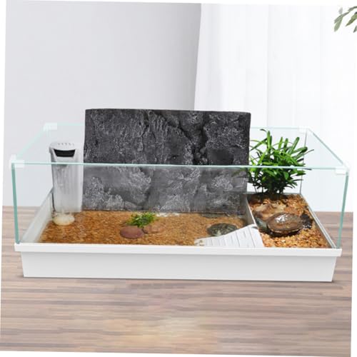 2pcs Reptile Box Backdrop Terrarium Background Vivarium Background 3D Reptile Background for Terrarium Vivarium Decoration Aquarium Rocks Reptile Tank Background Reptiles Animal Pu