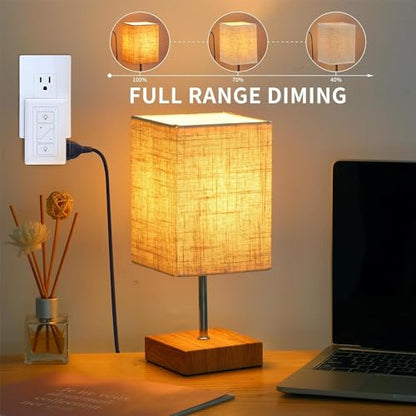 Plug in Lamp Dimmer with Remote, Digital Dimmer Light Switch for Dimmable Incandescent/Halogen and LED/CFL - style: Plug in Dimmer 2 Pack