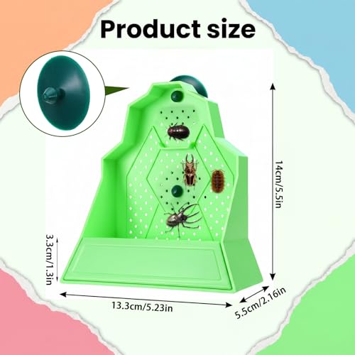 Bearded Dragon Feeder, Wall-Mounted Reptile Feeding Bowl, Anti-Escape Feeder with Suction Cup, Bearded Dragon Tank Accessories for Terrarium, Vivarium, Lizard, Gecko, Frog