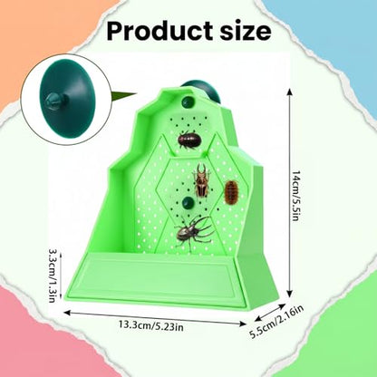 Bearded Dragon Feeder, Wall-Mounted Reptile Feeding Bowl, Anti-Escape Feeder with Suction Cup, Bearded Dragon Tank Accessories for Terrarium, Vivarium, Lizard, Gecko, Frog