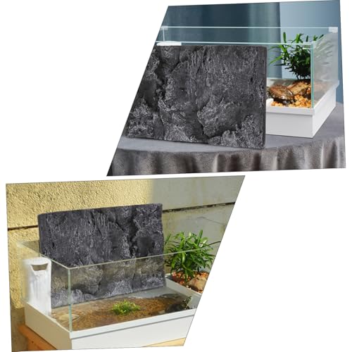 Toyvian 3D Reptile Tank Decoration Panel Large Turtle Tank Accessory Reptile Terrarium Dec