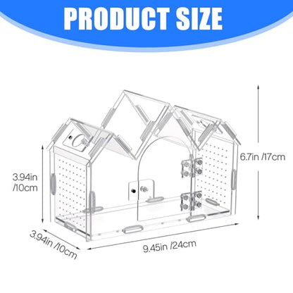 360 Degree Clear Views Reptiles Terrarium Box Ventilated Design Tanks House for Quick Maintenances and Plant Display Use Reptiles Habitat House