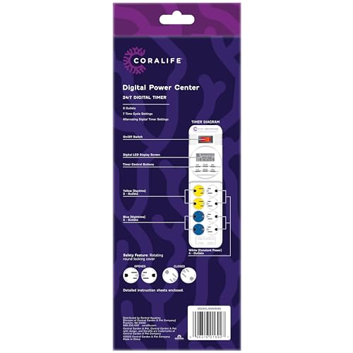 Coralife Aquarium Fish Tank 8-Outlet 24/7 Digital Power Center Timer