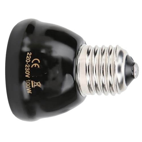 Kikumi E27 Ceramic Heating Lamp, 100 W Infrared Reptile Heat Lamp with Spiral Surface Design for Reptiles, High Humidity Environments, Long Life Up to