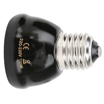 Kikumi E27 Ceramic Heating Lamp, 100 W Infrared Reptile Heat Lamp with Spiral Surface Design for Reptiles, High Humidity Environments, Long Life Up to