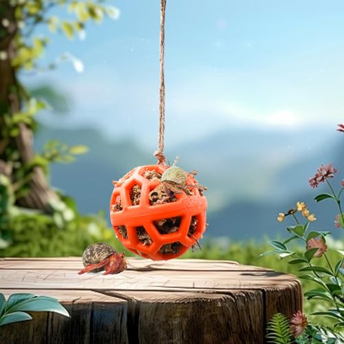 Hermit Crab Tank Accessories & Feeder - Fruit & Veggie Food Ball, Reptile Toys
