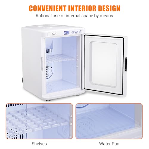 Incubators for Hatching Eggs 25L, Portable Scientific Laboratory Incubator Cooling and Heating 10°C-60°C (72°F to 140°F), Reptile Incubator with AC & DC Power for Small Reptiles, White