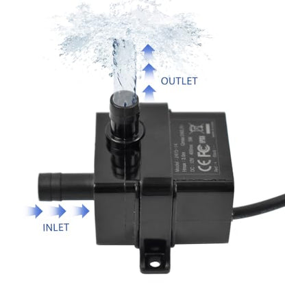 CONQUERALL Fountain Pump DC 12V 63GPH 9.8ft 5W Submersible Pump with 3.3ft Tubing for Solar Water Heater Circulation - color: 12v 5w 240l/H 3m Head