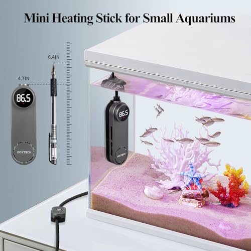 boxtech Small Submersible Aquarium Heater - 100w Fish Tank Heater, Mini Turtle Betta Tanks Heaters with External Adjustable Temperature Controller for 12 to 25 Gallon Tanks - size: 100w for 12 to 25 gallon tank