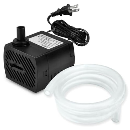 DOMICA (80GPH 4W) Mini Submersible Water Pump with 2.2FT Tube for Pond, Aquariums, Fish Tank, Hydroponics, Tabletop Fountain, Pet Fountain, Indoor or Outdoor Fountain Pump (AC Powered)