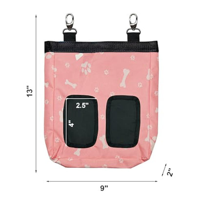 Guinea Pig Hay Feeder, Hanging Rabbit Hay Feeder Bag for Guinea Pigs Bunnies Chinchillas. Pinkbones - color: Pinkbones