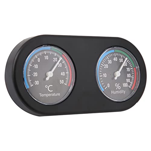 Mini Analog Thermometer Hygrometer, Round Temperature Humidity Monitor for Reptile Tank Terrarium Incubator, Fahrenheit Celsius