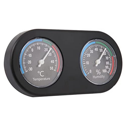 Mini Analog Temperature Humidity Meter for Reptile Tanks - 2 in 1 Thermometer Hygrometer with Large EasytoRead Dial