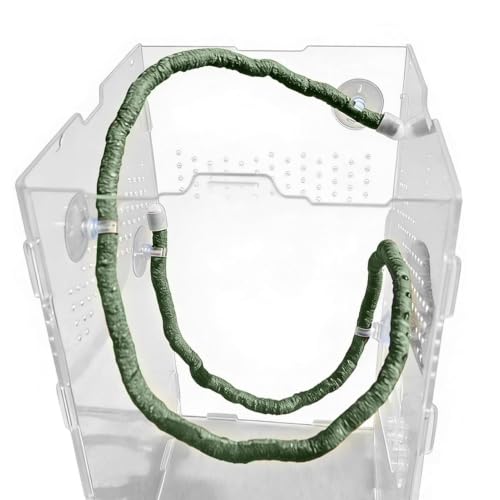 Reptile Vines | Artificial Bendable Climbing Vine Decor - Bearded Dragon Tank Accessories with Suction Cups | for Home Tank Terrarium Enclosure Cage Habitat Geckos Lizards - color: Green