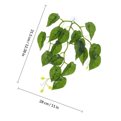 Hemoton Artificial Reptile Tank Plants with Suction Cup, Climbing Terrarium Vines for Turtle Habitat and Lizard Tank Decor, Realistic Hanging Artificial Plants for Reptile Terrarium