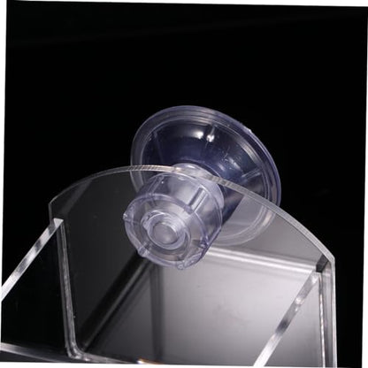 LIOOBO Suction Cup Pet Reptile Feeder Bowl Durable Translucent Water and Food Dish for Lizard Turtle Gecko and Other Reptiles Space Saving Wall Mount Design