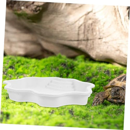 Totority Reptile Water Dish and Bathing Pool Capacity Turtle Bowl for Soaking and Feeding Material Elegant Design for Tortoise and Lizard Habitat