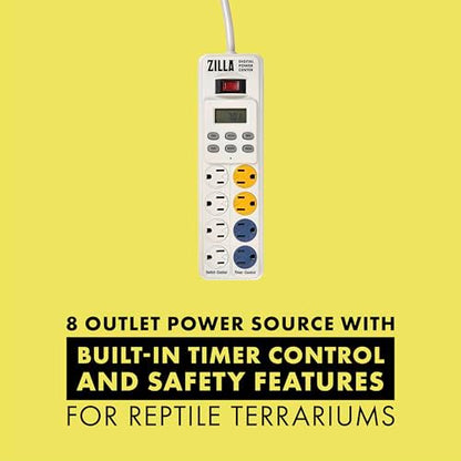 Zilla Reptile Pet Habitat Lighting & Terrarium Heat Power Center Timer, Digital