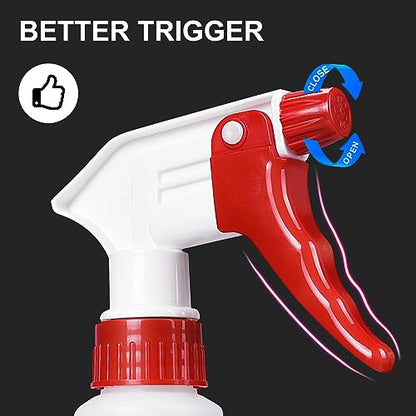 Uineko Plastic Spray Bottle (4 Pack, 16 Oz, All-Purpose) Heavy Duty Spraying Bottles Leak Proof Mist Empty Water Bottle for Cleaning Solution Planting Pet with Adjustable Nozzle and Measurements - size: 16 Oz, 4 Pack