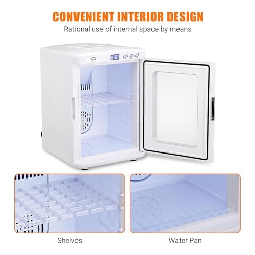 25L Egg Incubator with Precise Digital Thermostat for Heating and Cooling 10°C to 60°C Ideal for Small Reptiles Birds or Laboratory Use 12V/110V White