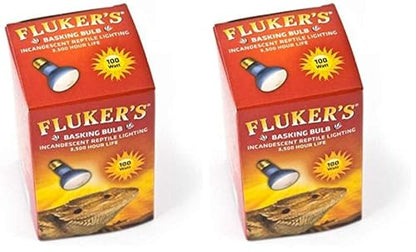 Fluker's Incandescent Basking Spotlight Bulbs for Reptiles Tanks,Reptile Heat Lamp Bulbs for Infrared Light,100-Watt,(Pack of 2) - size: 1 Count (Pack of 2)