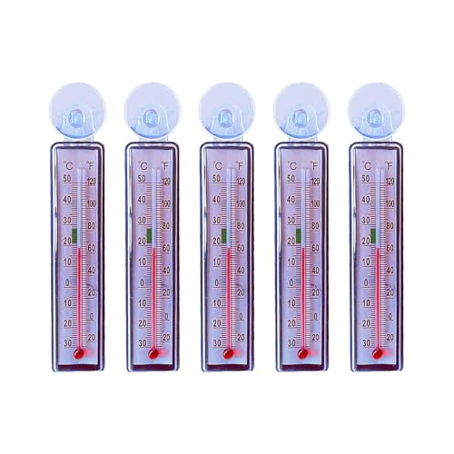 5 Pieces Aquarium Thermometer Tank Thermometer for Freshwater and Saltwater Large Range Accurate Submersible Thermometer Rectangle