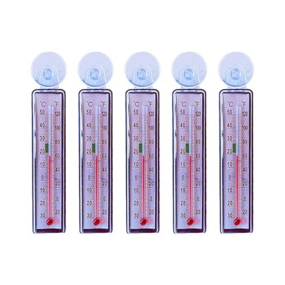 5 Pieces Aquarium Thermometer Tank Thermometer for Freshwater and Saltwater Large Range Accurate Submersible Thermometer Rectangle