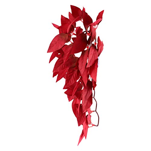 balacoo Artificial Fish Tank Aquarium Plant- Plastic Water Plant with Suction Cup- Aquarium Look Green Leaves Grass Decoration for Lizards Geckos Snake Pet Habitat Decoration