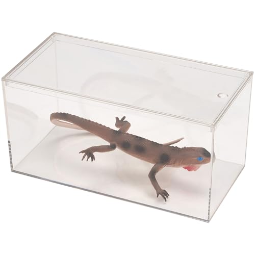Pioneer Plastics 083CAQUA Clear Micro Habitat Terrarium, Tarantula Enclosure, Desktop Aquarium, 7.75" W x 3.75" D x 3.75" H, Pack of 2