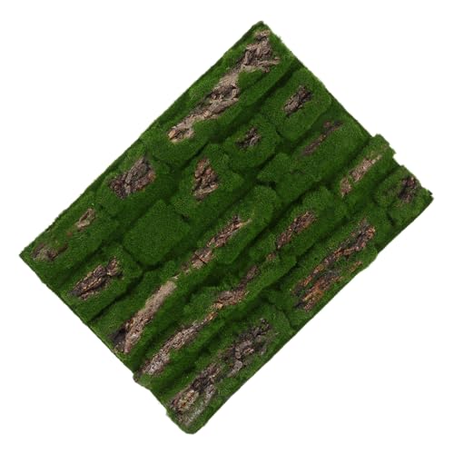 Healifty Simulated Moss Turf Outside Fake Moss Faux Terrarium Ornament Garden Landscape Decoration Fairy Garden Decor Reptile Bark Backdrop Artificial Mat Fake Bark Wooden Green