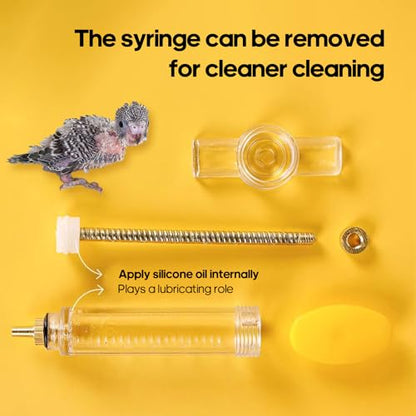 8 Pcs Bird Feeding Syringe Set Feeding Tubes for Baby Birds Parrot Hand Feeding Syringe Pet Syringe Feeding Tube Stainless Steel Metal Feeding Spoon Small Animals (30ml-Set of Eight) - size: 30ml-Set of eight