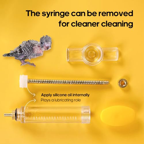 8 Pcs Bird Feeding Syringe Set Feeding Tubes for Baby Birds Parrot Hand Feeding Syringe Pet Syringe Feeding Tube Stainless Steel Metal Feeding Spoon Small Animals (20ml-Set of Eight) - size: 20ml-Set of eight