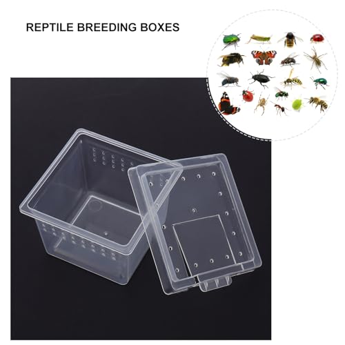 Mipcase Transparent Reptile Breeding Boxes 2.67X2.16X1.77In Small Feeding Cage Tank for Snakes Lizards Geckos and Insects with Secure Lid for Safe Habitat