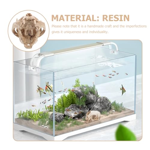 ABOOFAN Cat Skeleton Resin Model Fortune Cat Skull Figurine for Fish Tank Decoration Unique Handmade Aquarium Decor Safe for Fish for Collectibles and Teaching