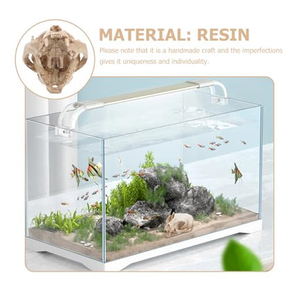 ABOOFAN Cat Skeleton Resin Model Fortune Cat Skull Figurine for Fish Tank Decoration Unique Handmade Aquarium Decor Safe for Fish for Collectibles and Teaching